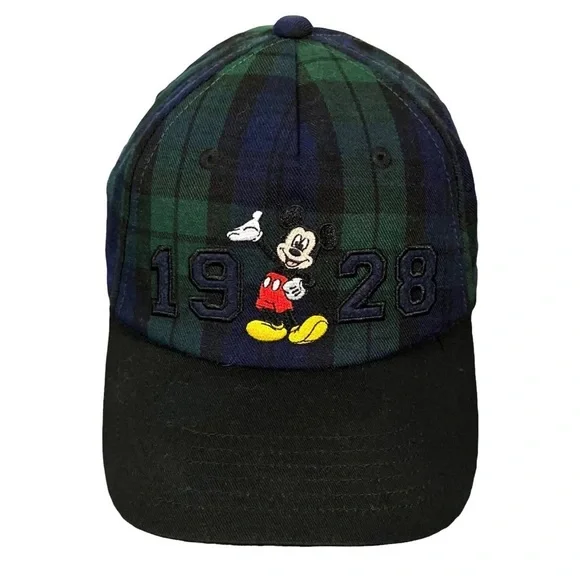 NWT. Disney Baseball Snap back Cap - Plaid Mickey Mouse Golfer hat. Vintage Disney Green Plaid Mickey Mouse Snapback Cap Hat  main image 4